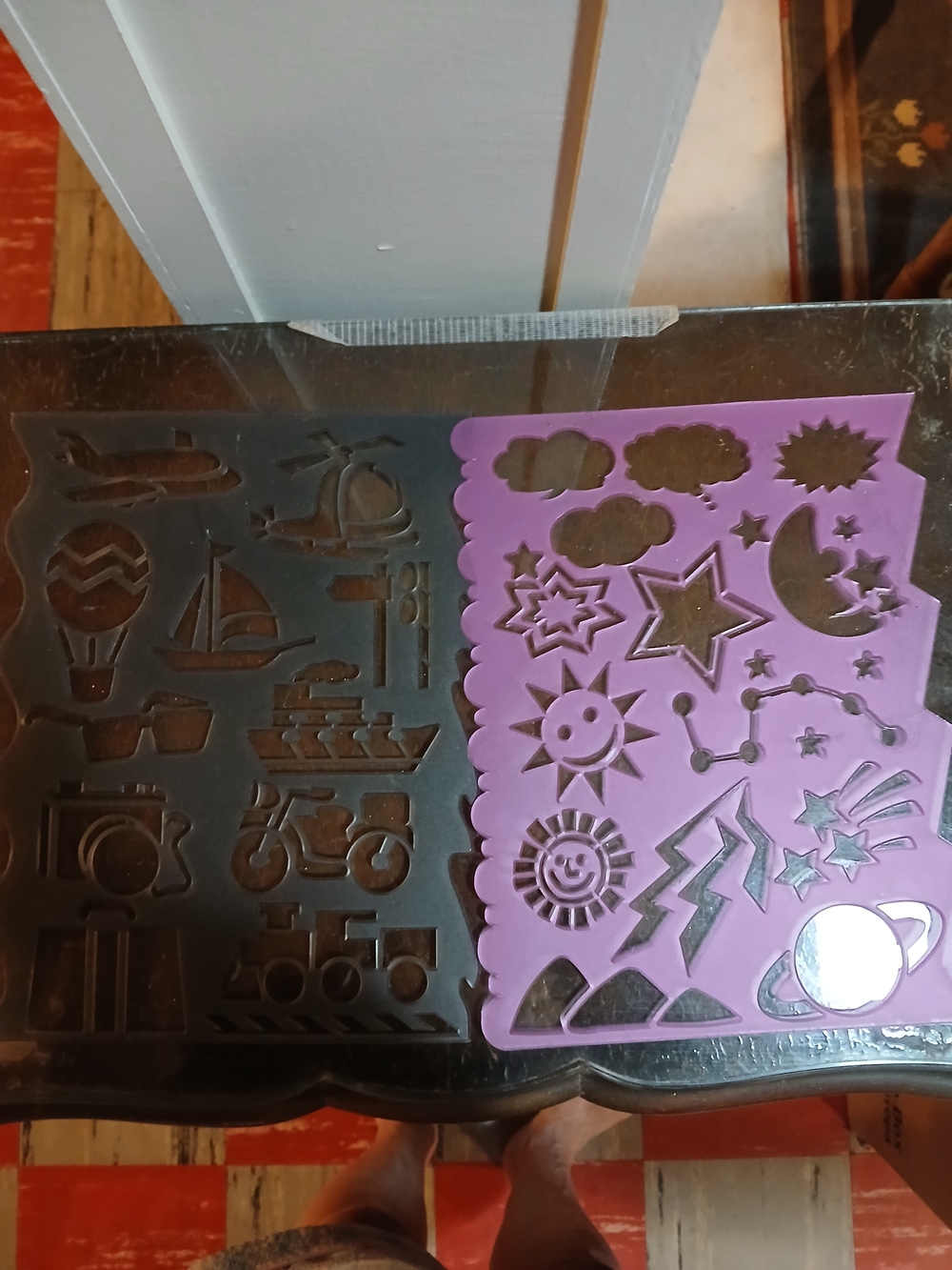 Purple and Black Decorative Stencil Set - Unbranded